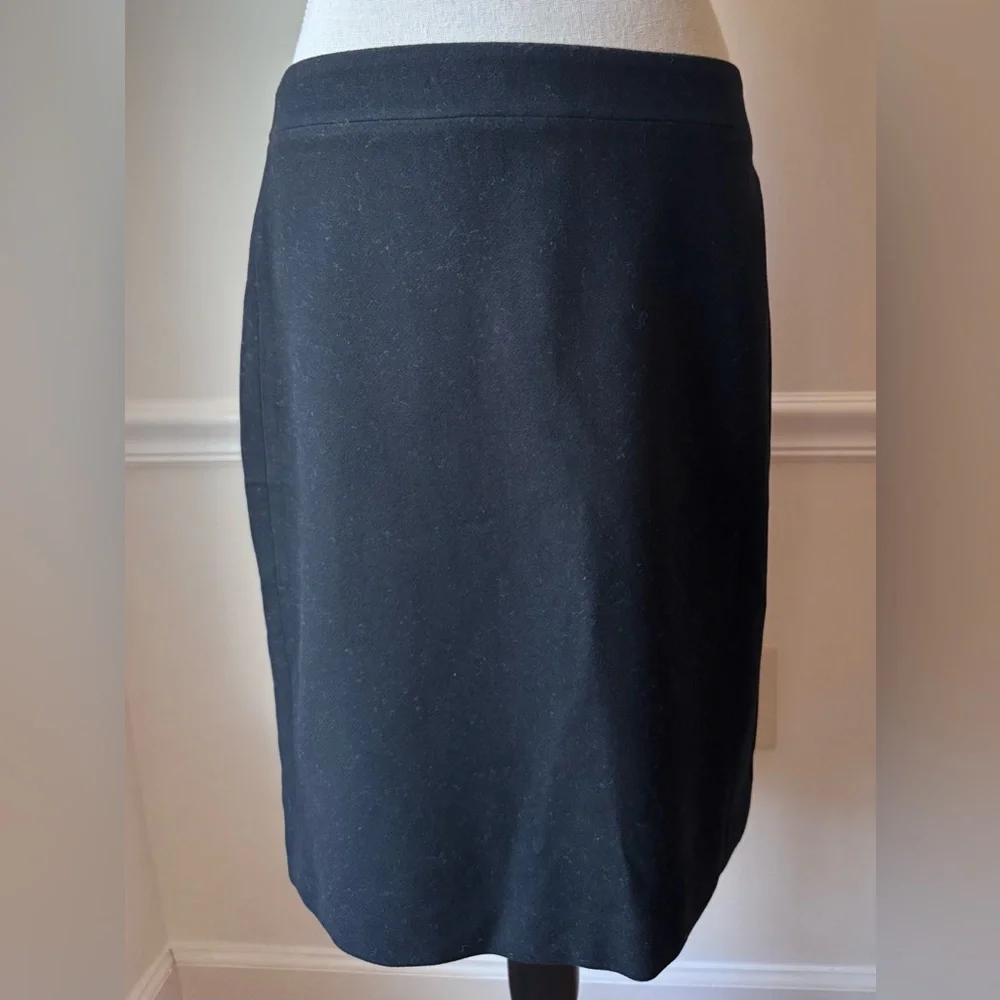 VTG J. Crew Wool Blend Black Pencil Skirt Size 6